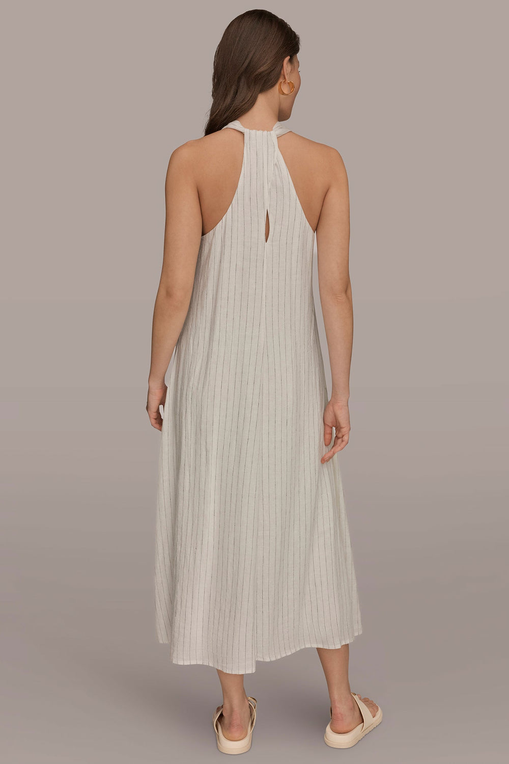 Donna Karan | TWIST-BACK MIDI HALTER DRESS
