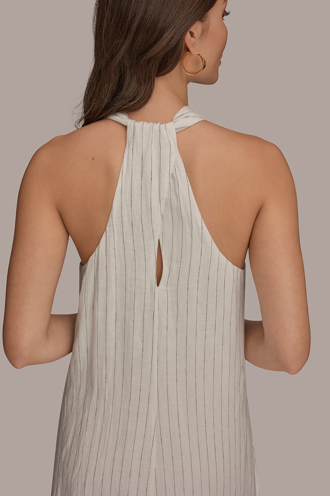 Donna Karan | TWIST-BACK MIDI HALTER DRESS