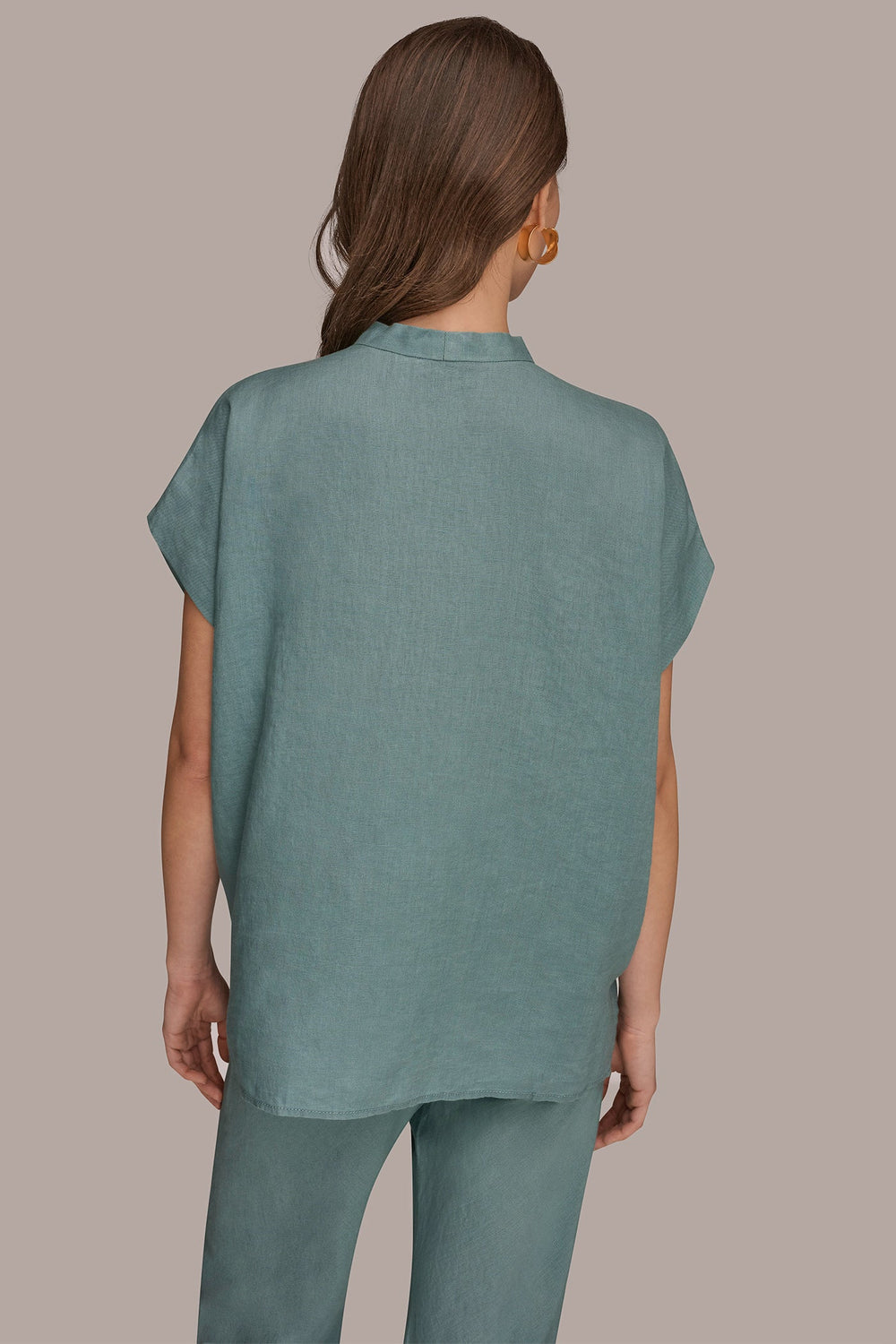 Donna Karan | LINEN SLEEVELESS BLOUSE
