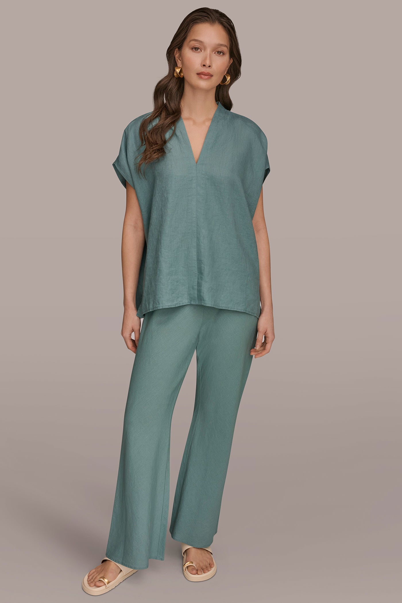 Donna Karan | LINEN SLEEVELESS BLOUSE
