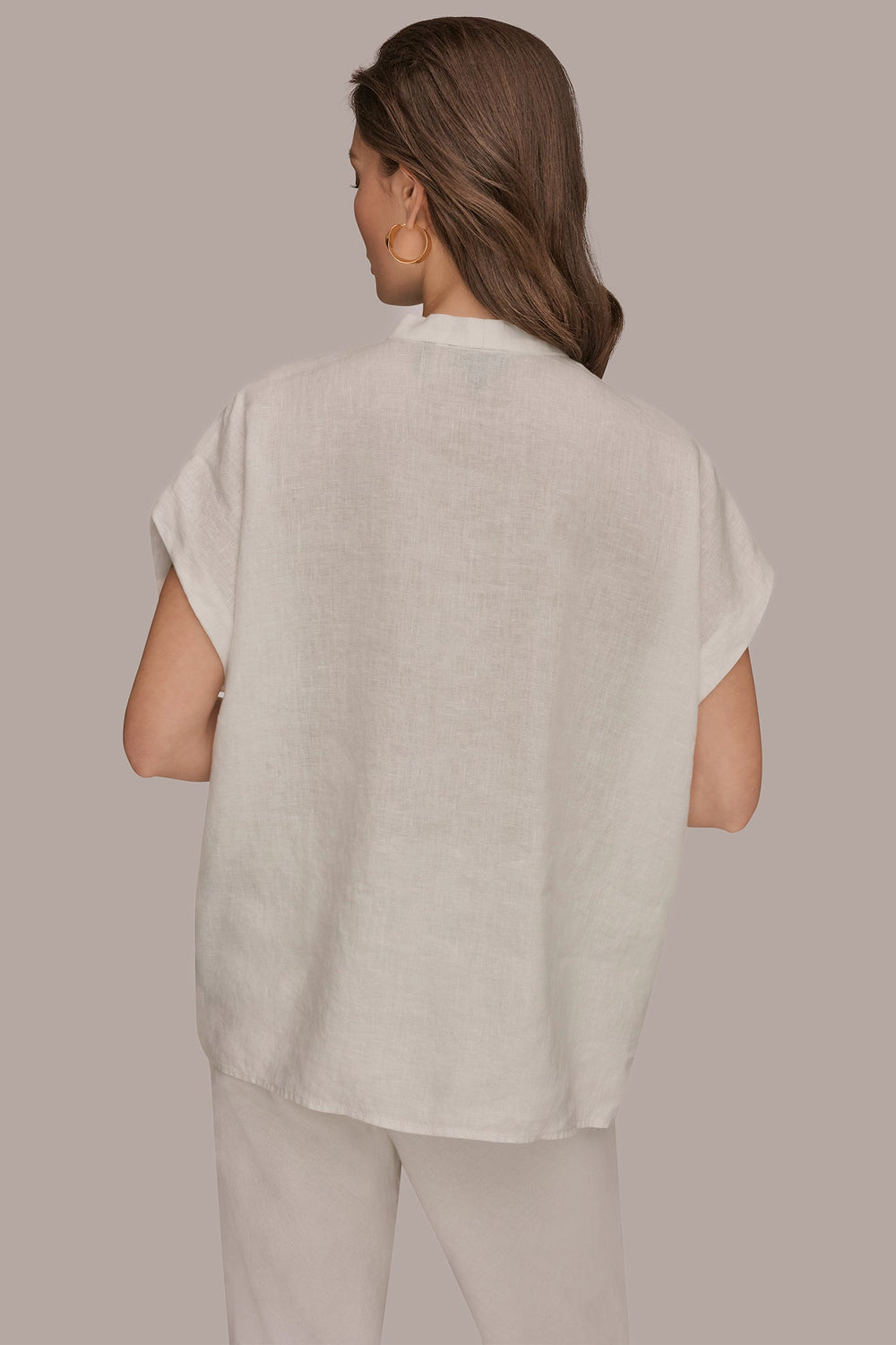 Donna Karan | LINEN SLEEVELESS BLOUSE