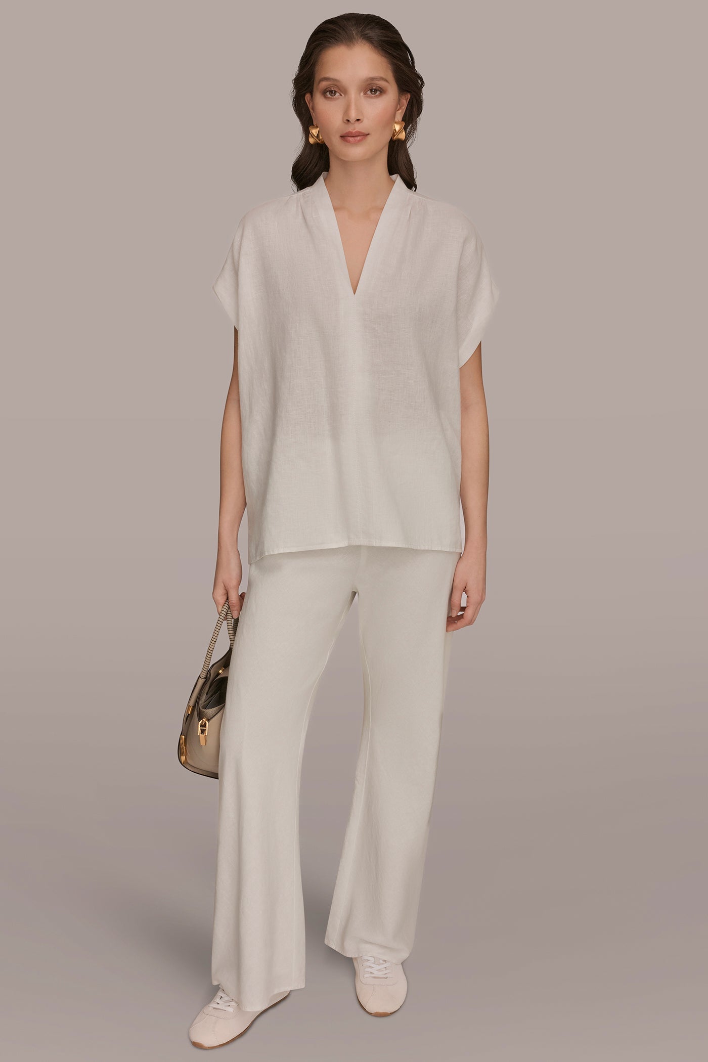 Donna Karan | LINEN SLEEVELESS BLOUSE