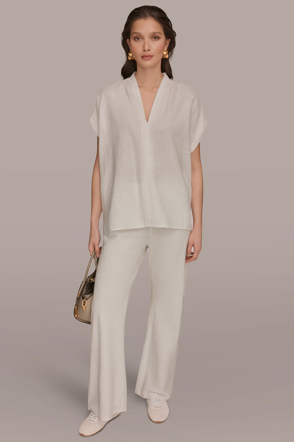 Donna Karan | LINEN SLEEVELESS BLOUSE