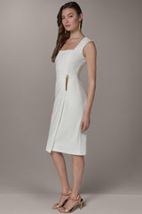 Donna Karan | SLEEVELESS WRAP-EFFECT MIDI DRESS