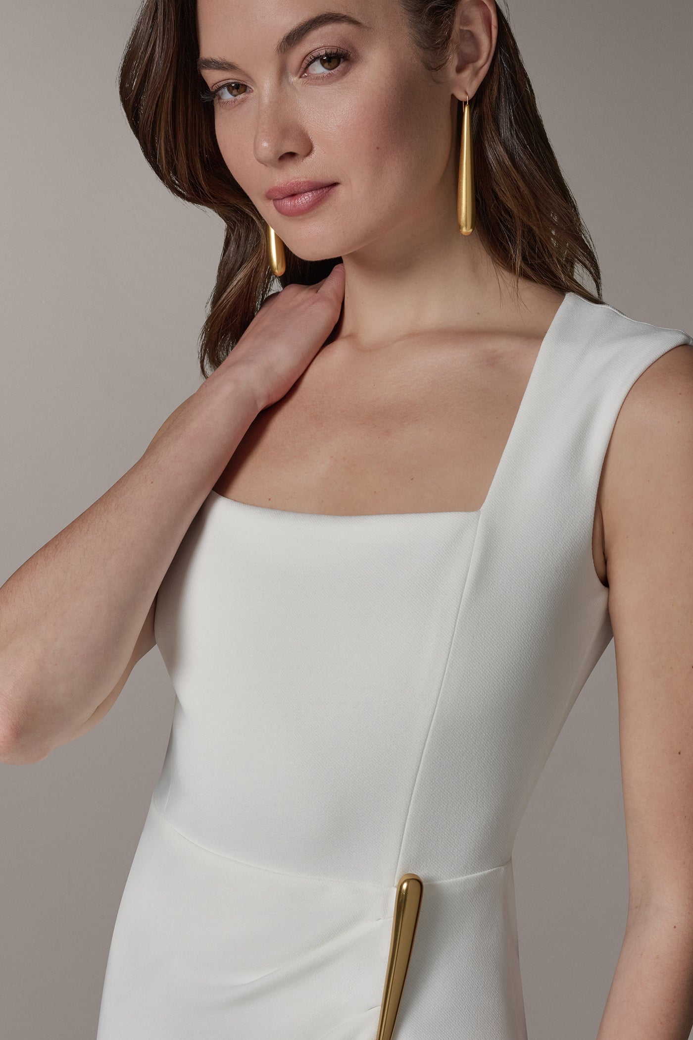 Donna Karan | SLEEVELESS WRAP-EFFECT MIDI DRESS