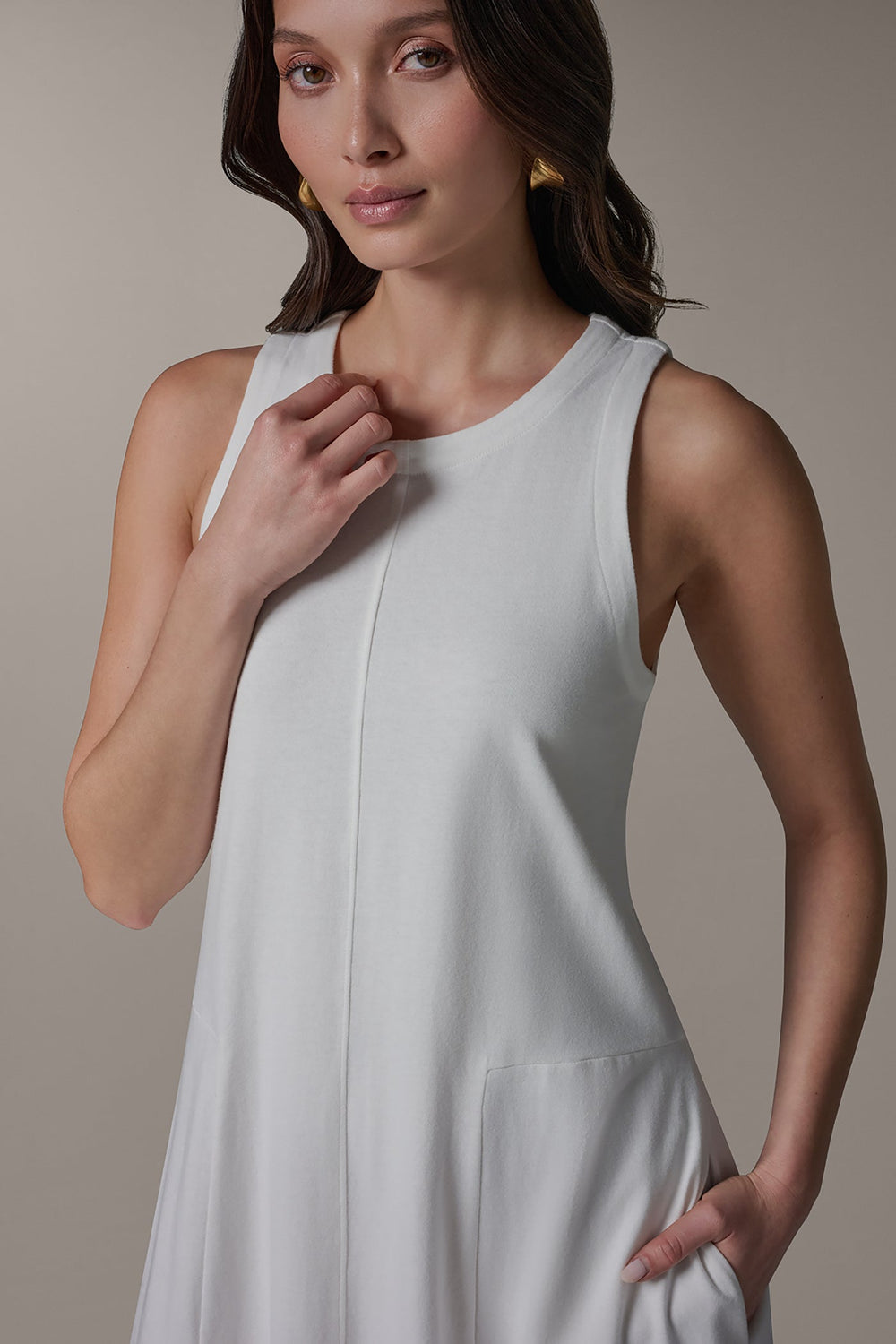 Donna Karan | SLEEVELESS MIDI TRAPEZE DRESS