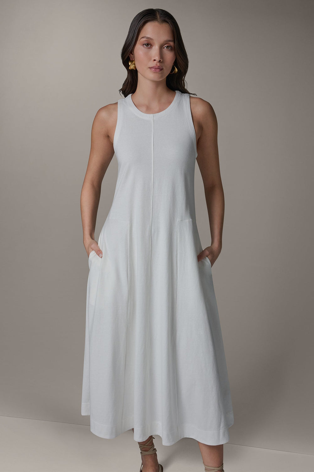Donna Karan | SLEEVELESS MIDI TRAPEZE DRESS