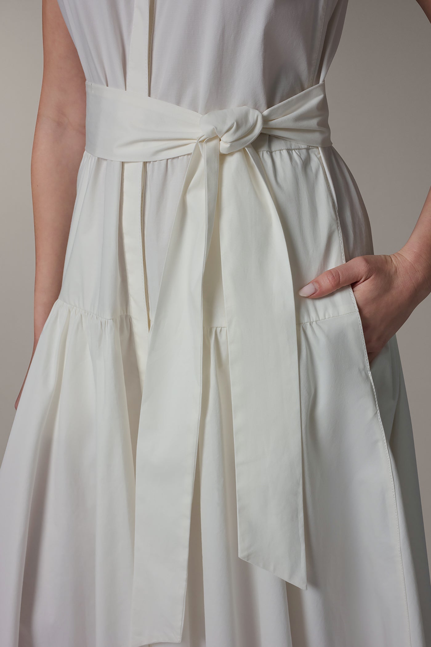 Donna Karan | CAP SLEEVE MIDI SHIRT DRESS