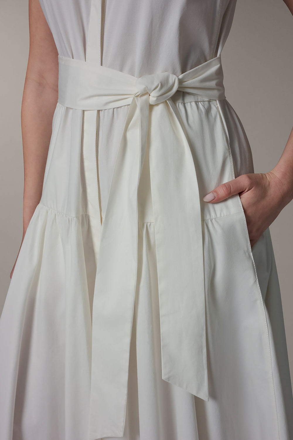 Donna Karan | CAP SLEEVE MIDI SHIRT DRESS