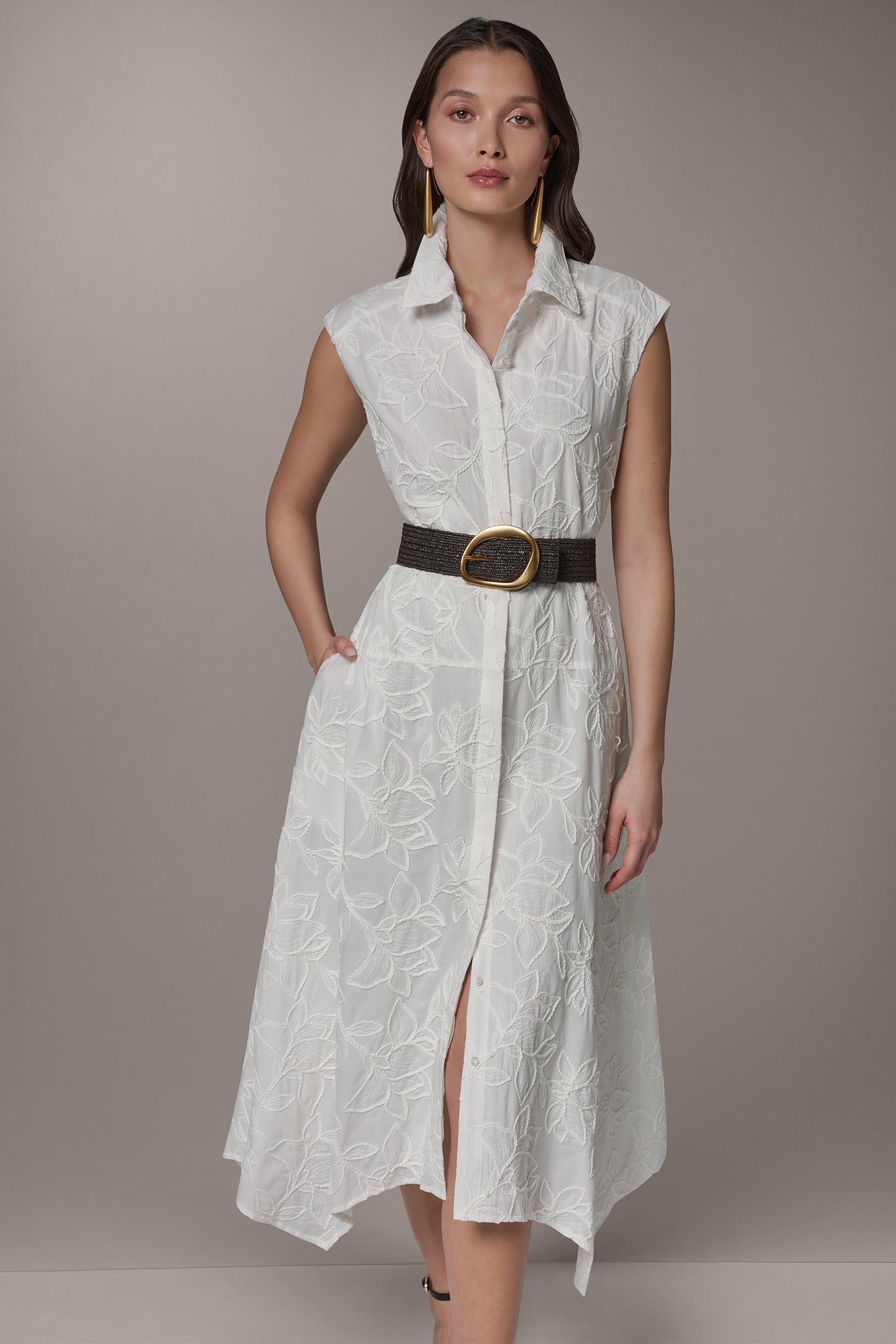 Donna Karan | SLEEVELESS MIDI SHIRT DRESS