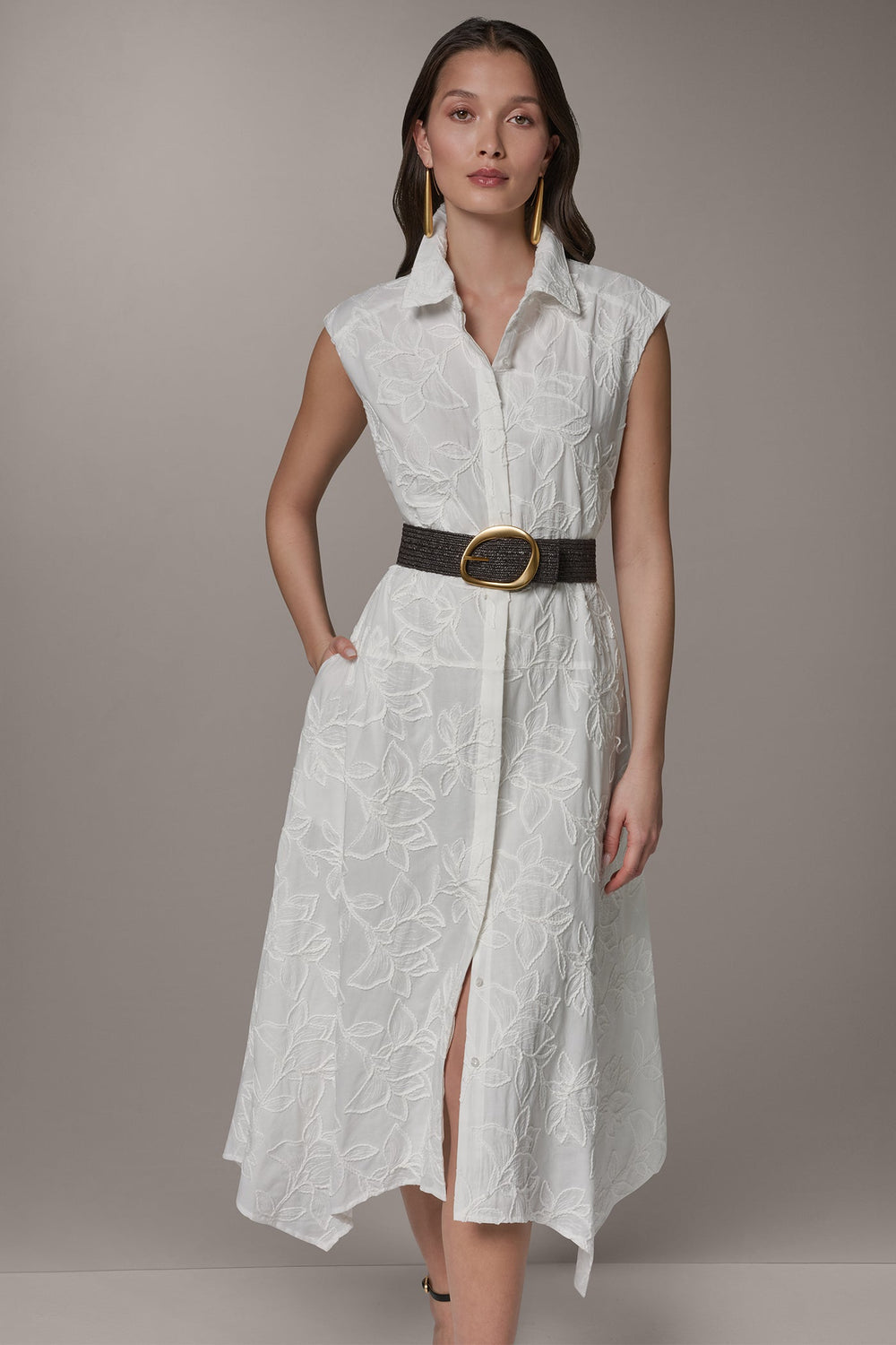 Donna Karan | SLEEVELESS MIDI SHIRT DRESS