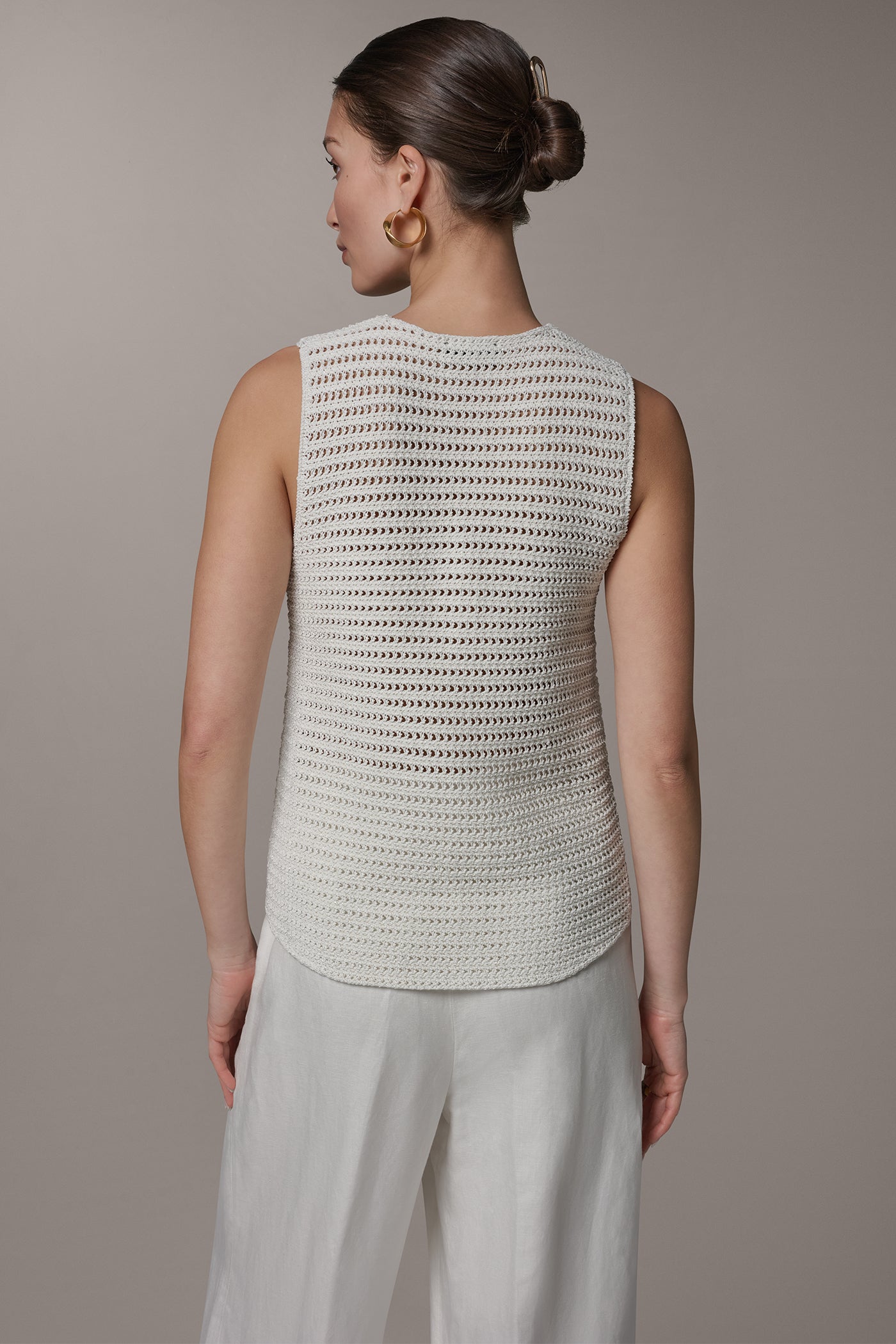 Donna Karan | SLEEVELESS METALLIC SWEATER TANK