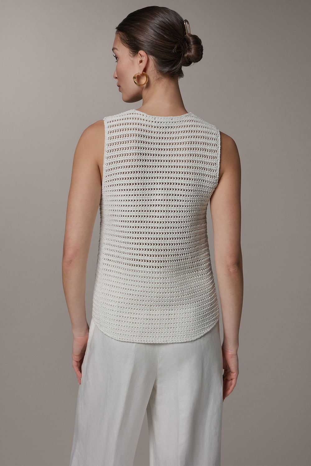 Donna Karan | SLEEVELESS METALLIC SWEATER TANK