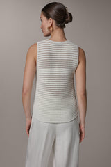 Donna Karan | SLEEVELESS METALLIC SWEATER TANK