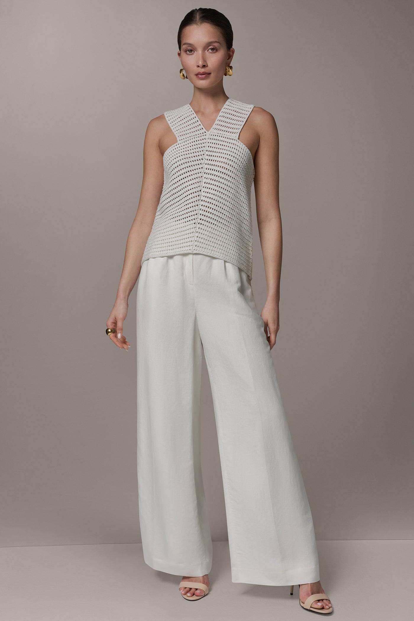 Donna Karan | SLEEVELESS METALLIC SWEATER TANK