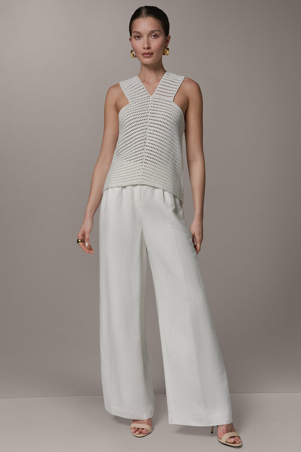 Donna Karan | SLEEVELESS METALLIC SWEATER TANK
