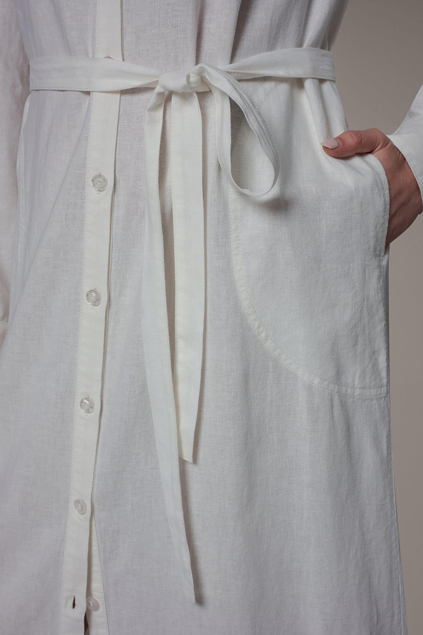 Donna Karan | LONG SLEEVE MIDI SHIRT DRESS