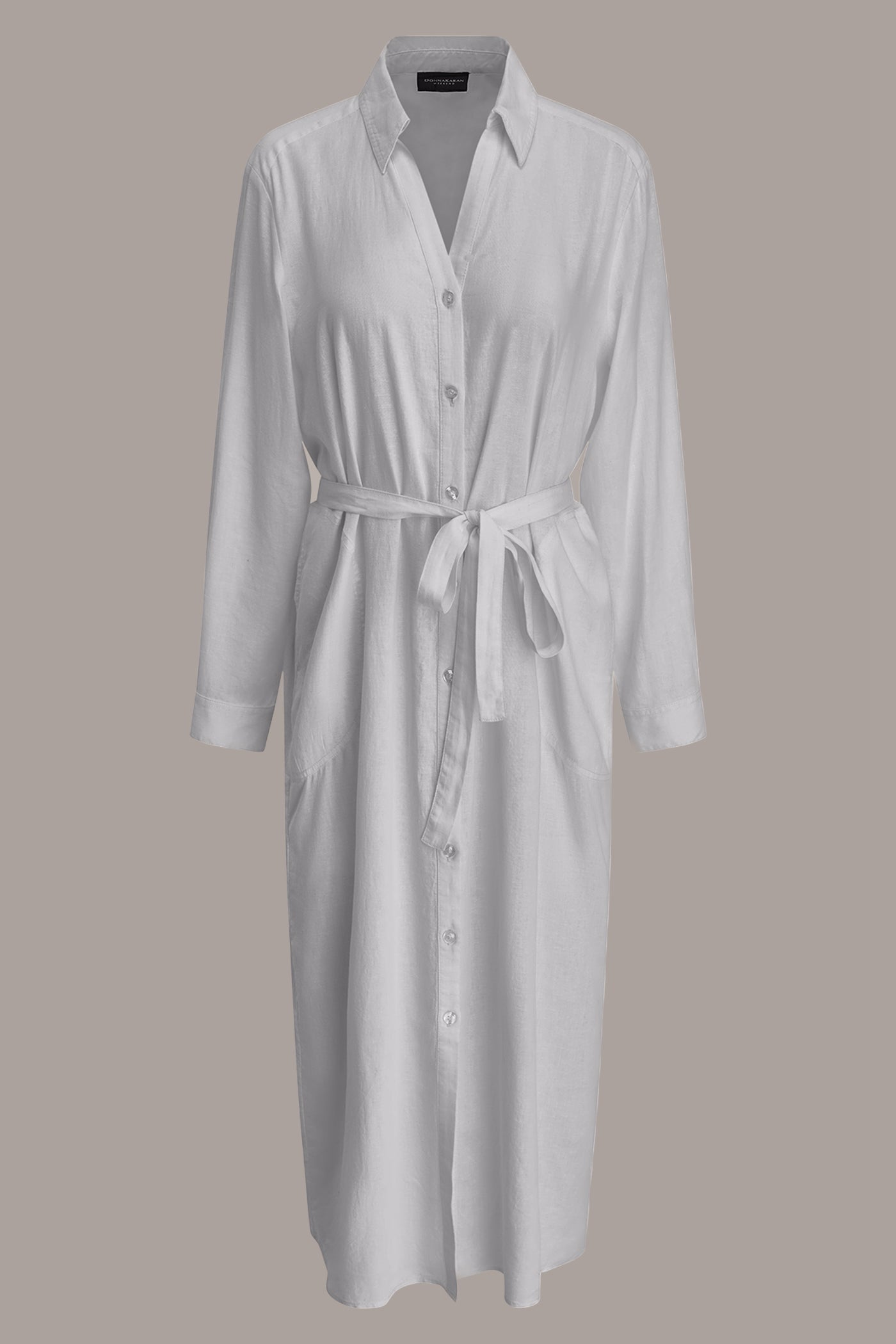 Donna Karan | LONG SLEEVE MIDI SHIRT DRESS