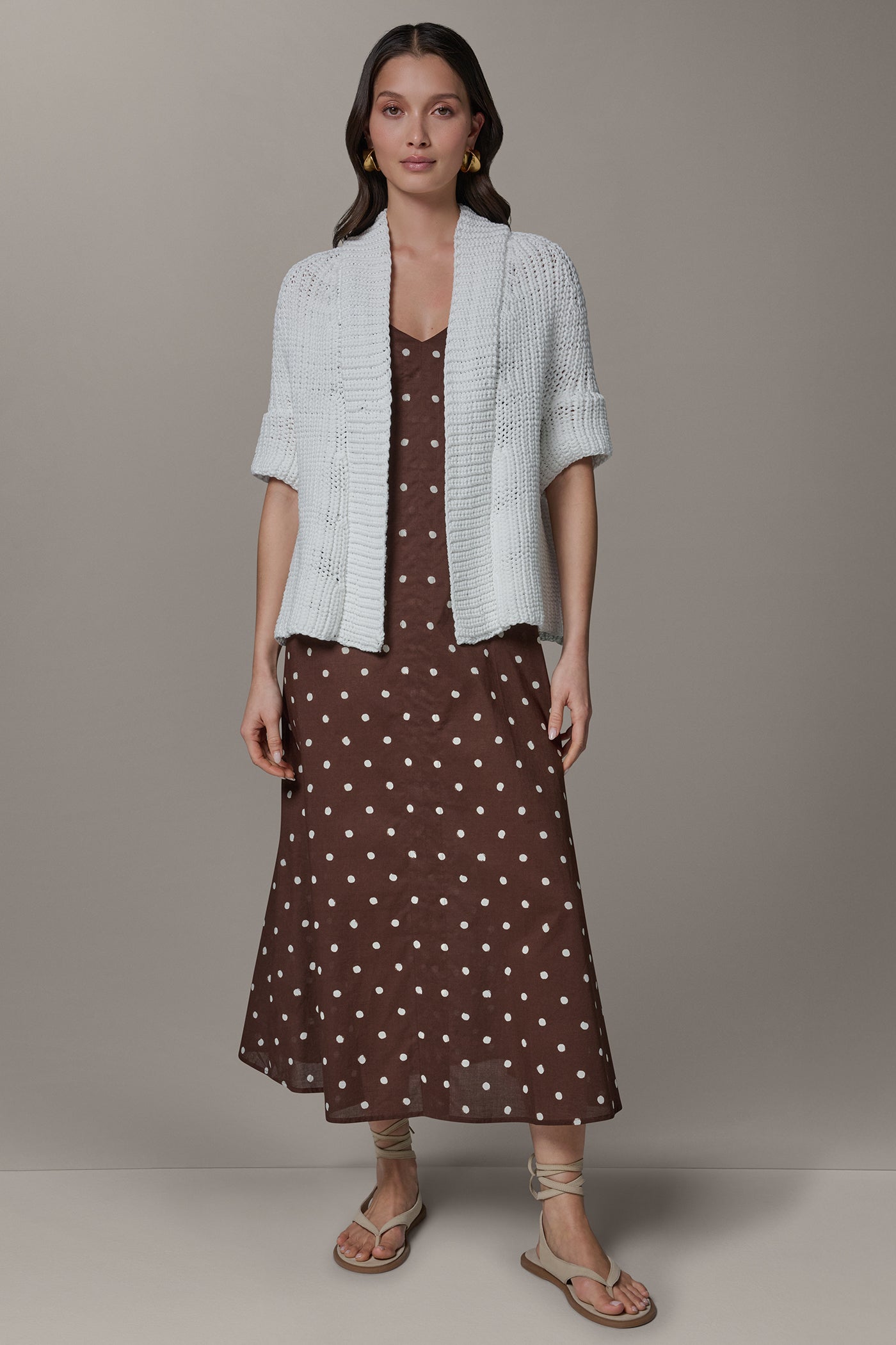 Donna Karan | SHORT SLEEVE SWING CARDIGAN