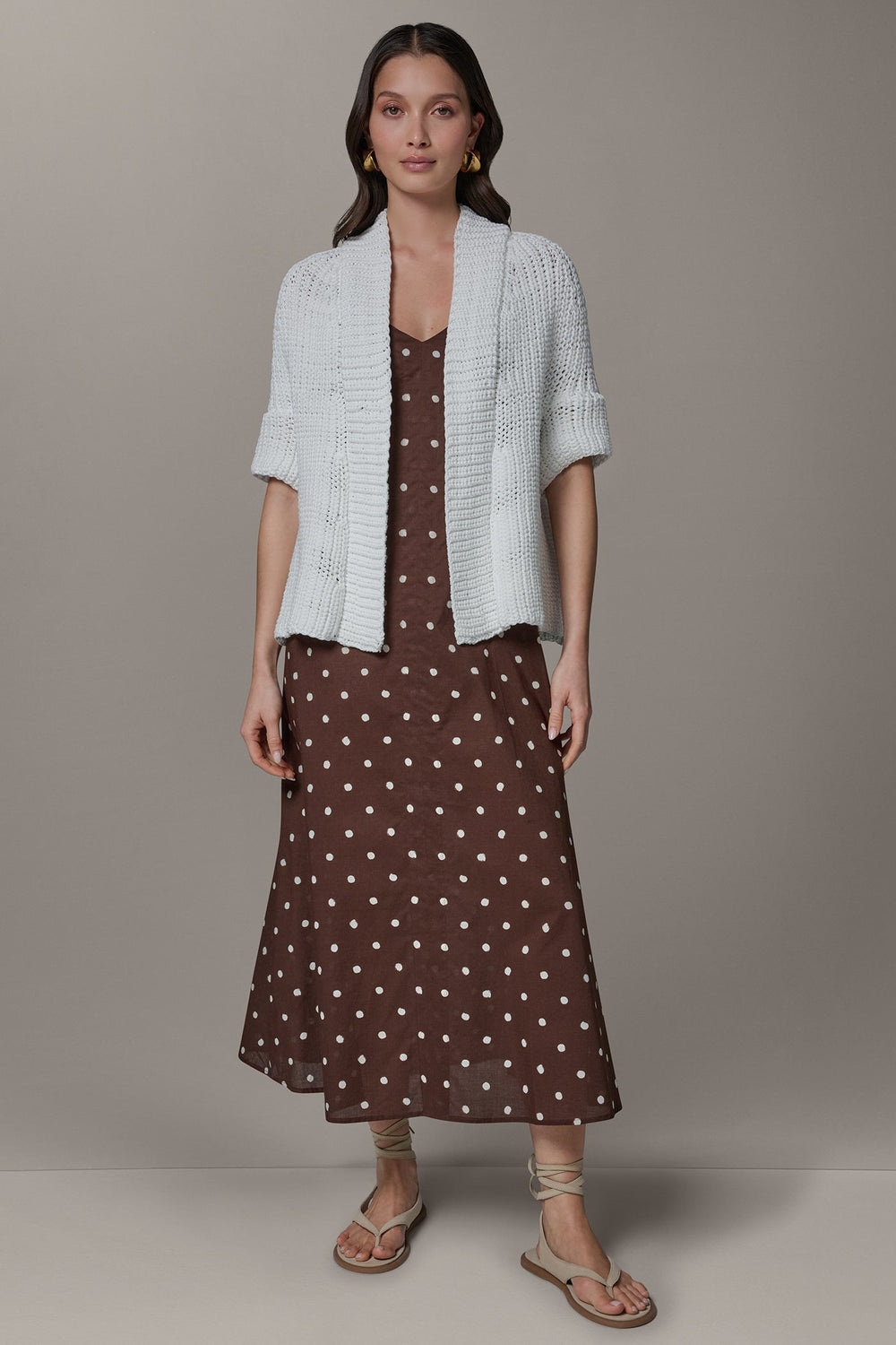 Donna Karan | SHORT SLEEVE SWING CARDIGAN