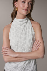 Donna Karan | SLEEVELESS MOCK NECK BLOUSE