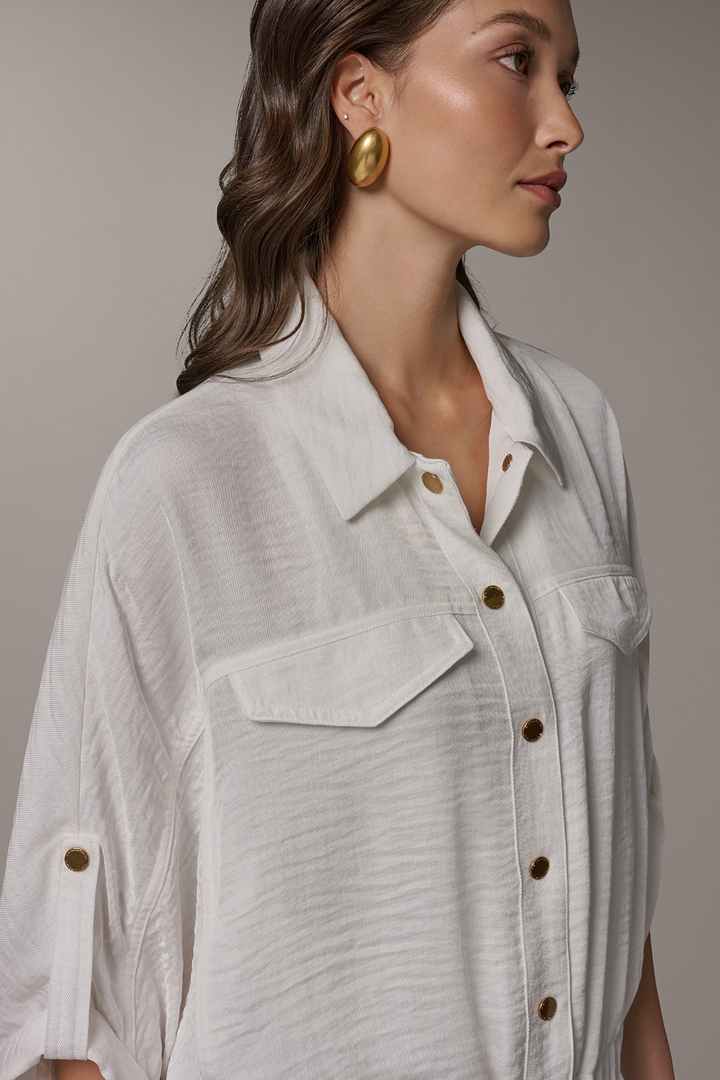 Donna Karan | CINCHED HEM SHIRT