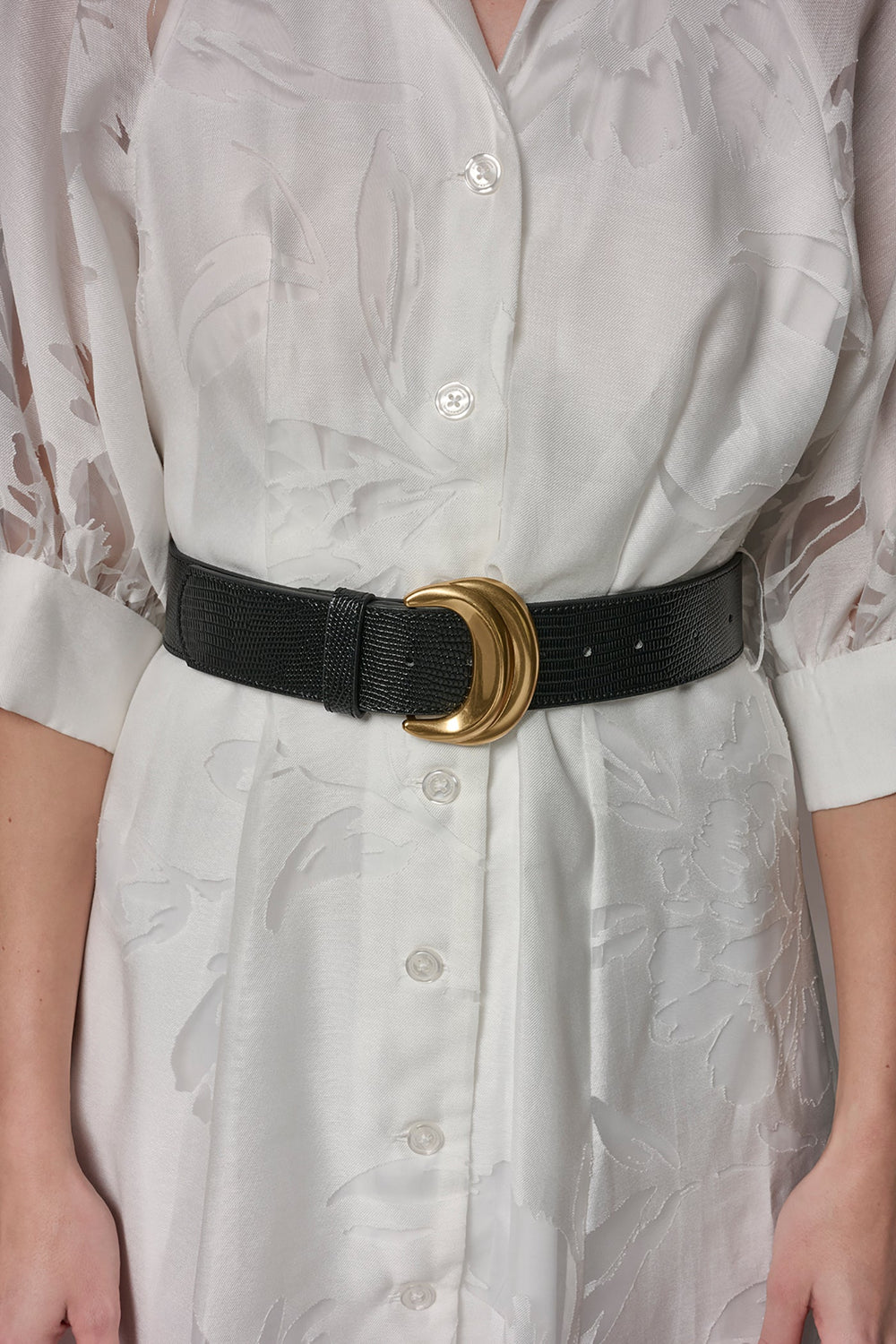 Donna Karan | FLORAL-JACQUARD MIDI SHIRT DRESS