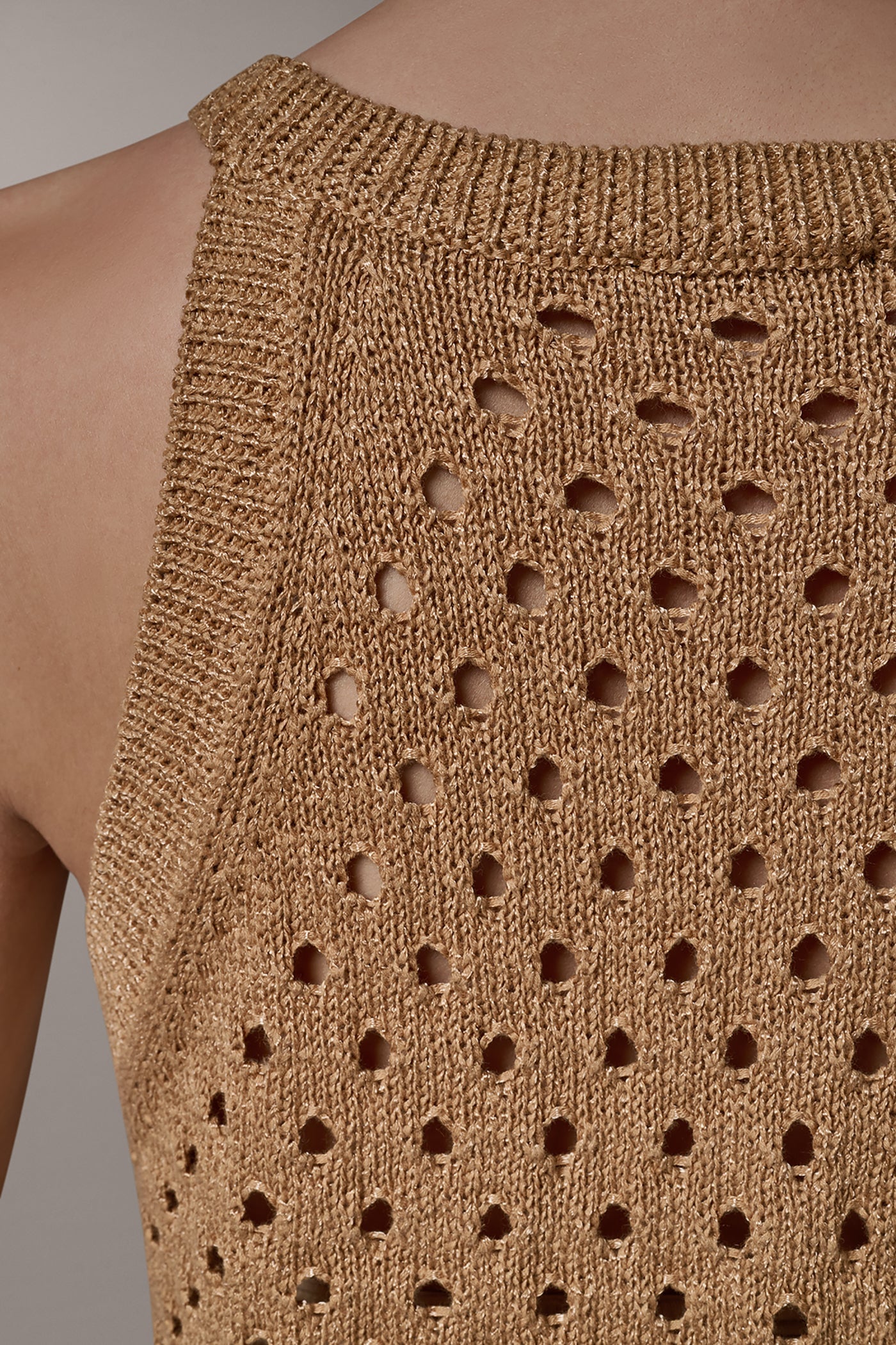 Donna Karan | SLEEVELESS OPEN-STITCH HALTER SWEATER