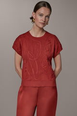 Donna Karan | SHORT SLEEVE GEOMETRIC SWEATER