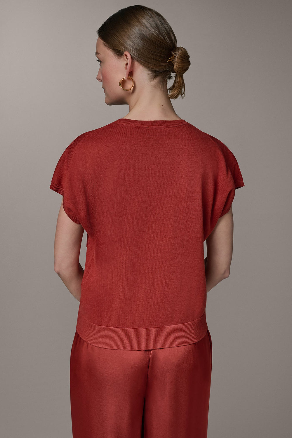 Donna Karan | SHORT SLEEVE GEOMETRIC SWEATER