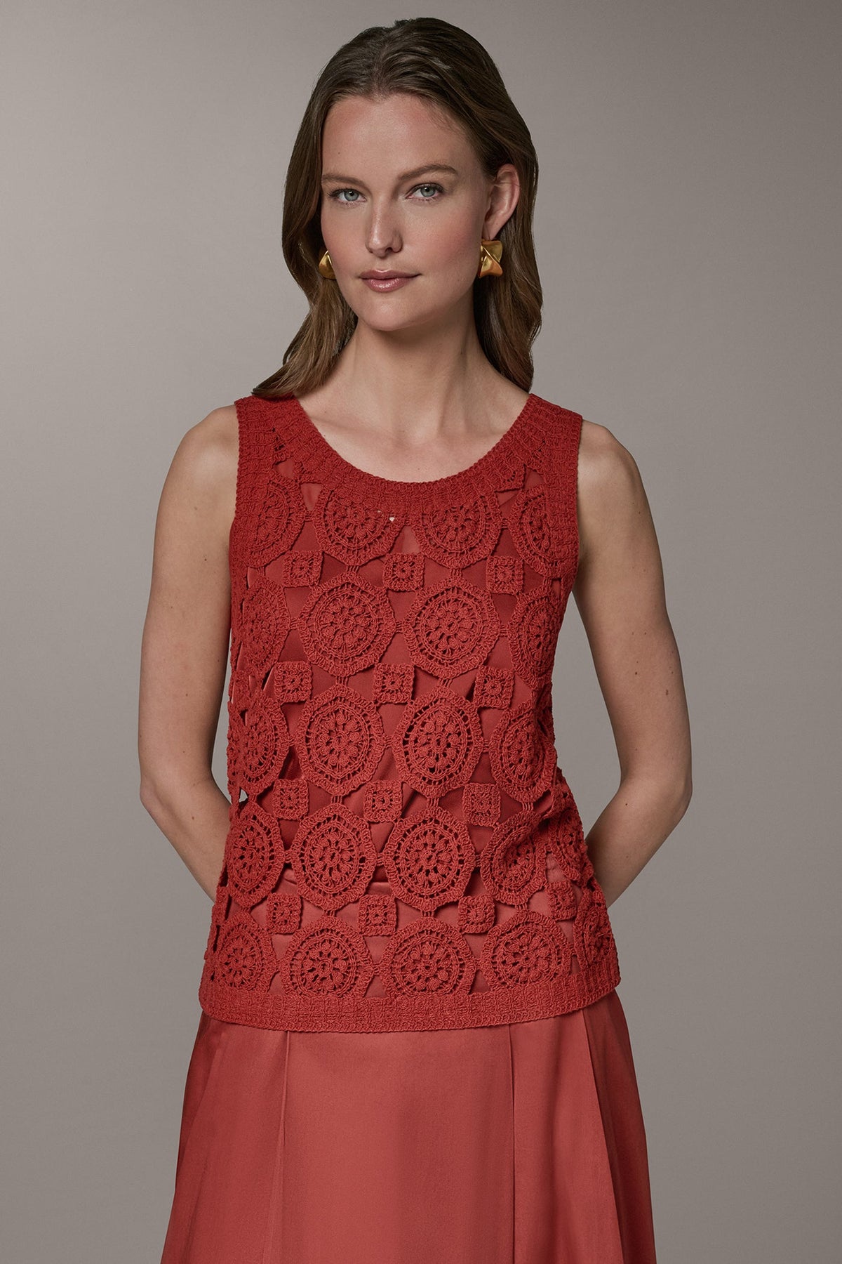 Donna Karan | SLEEVELESS CROCHET SHELL
