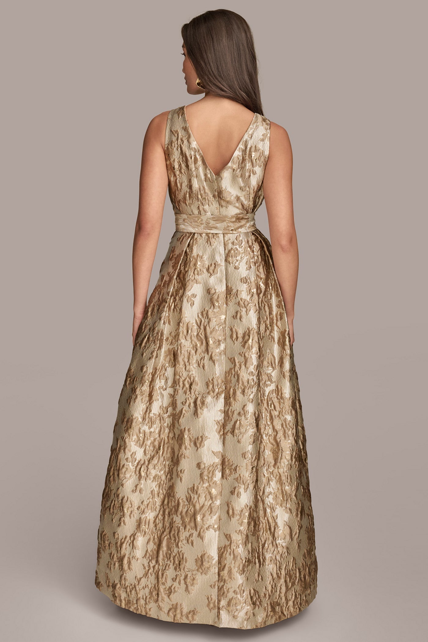 Donna Karan | BROCADE SLEEVELESS WRAP BALL GOWN