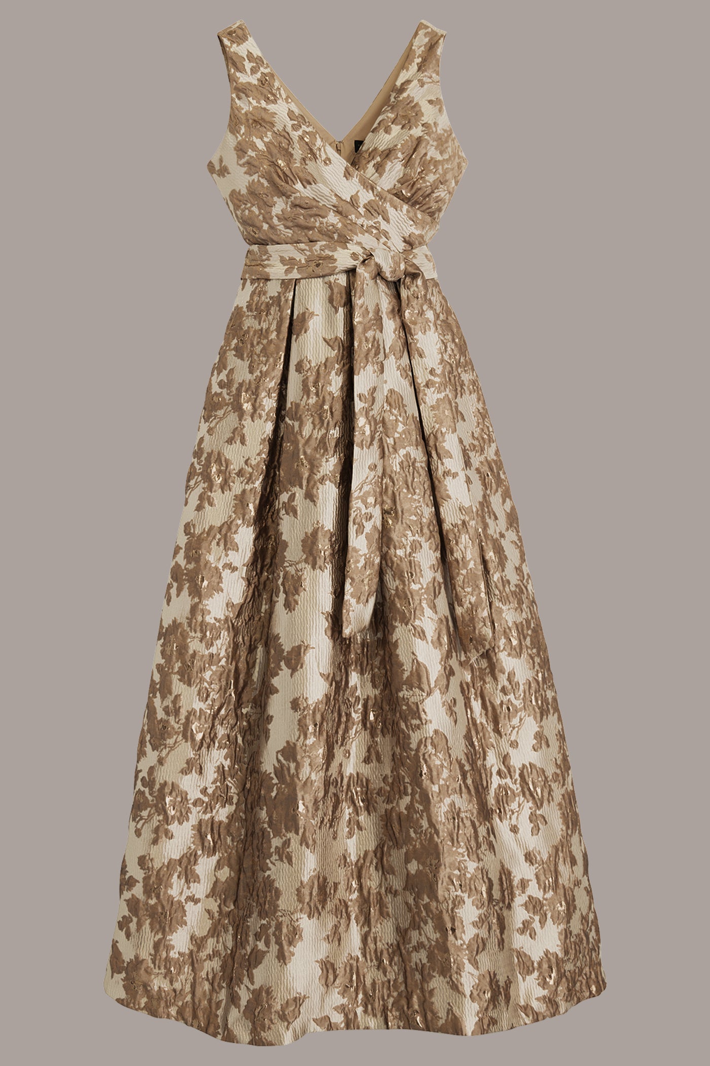 Donna Karan | BROCADE SLEEVELESS WRAP BALL GOWN