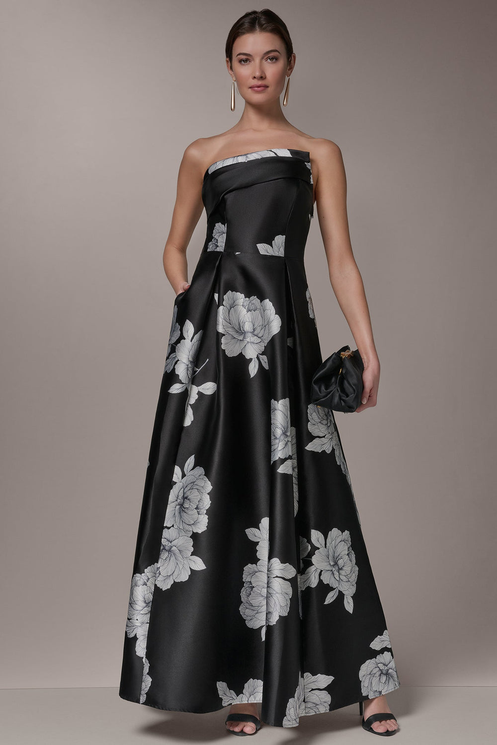 Donna Karan | MIKADO FLORAL STRAPLESS BALL GOWN