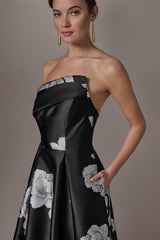 Donna Karan | MIKADO FLORAL STRAPLESS BALL GOWN