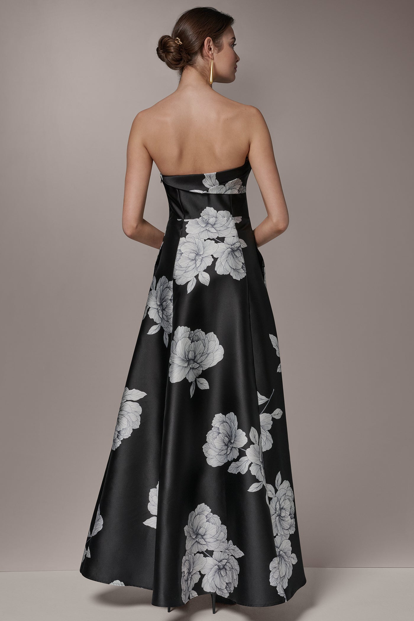 Donna Karan | MIKADO FLORAL STRAPLESS BALL GOWN