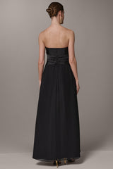Donna Karan | MIKADO AND CHIFFON STRAPLESS TWIST GOWN