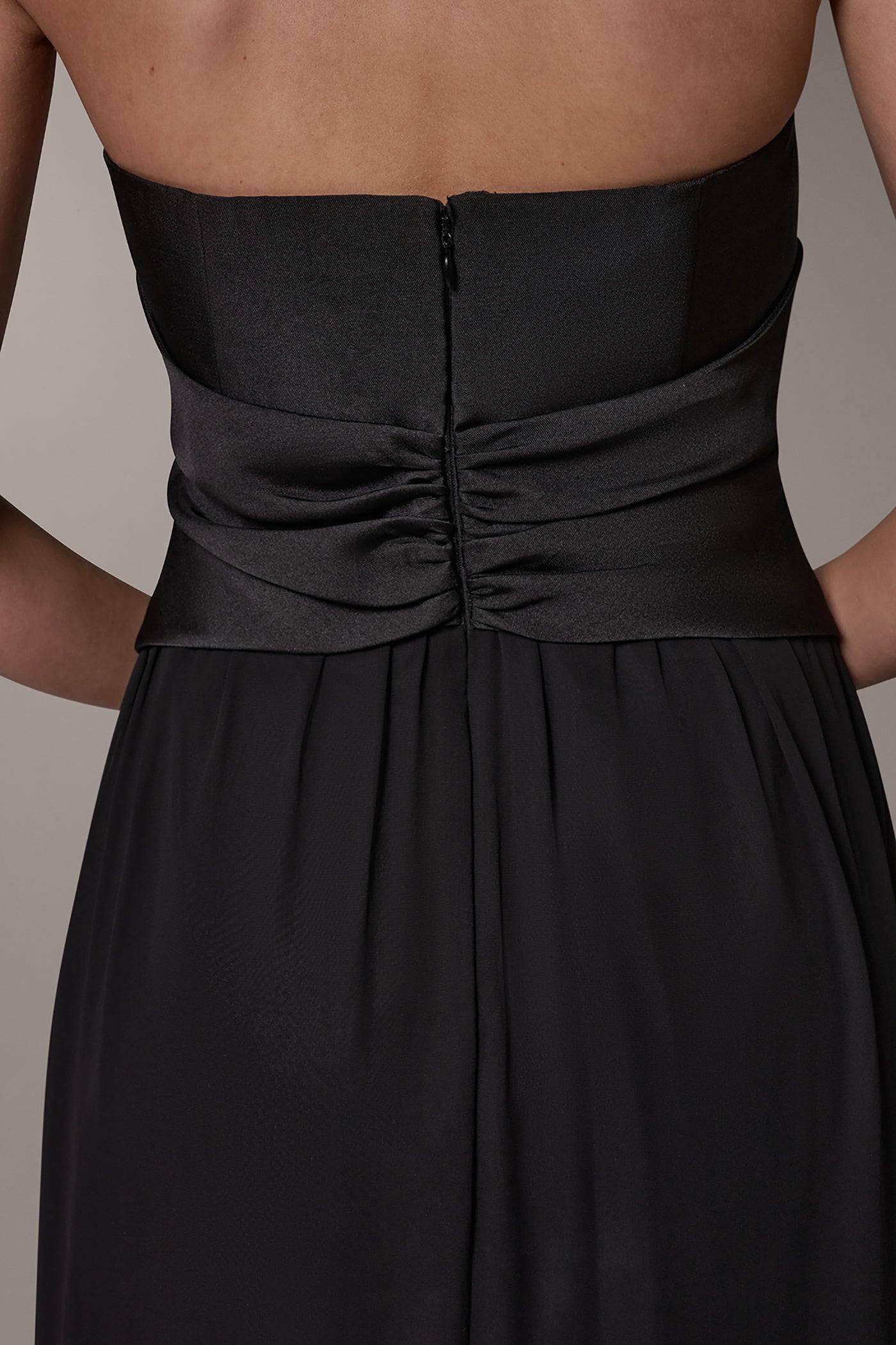 Donna Karan | MIKADO AND CHIFFON STRAPLESS TWIST GOWN