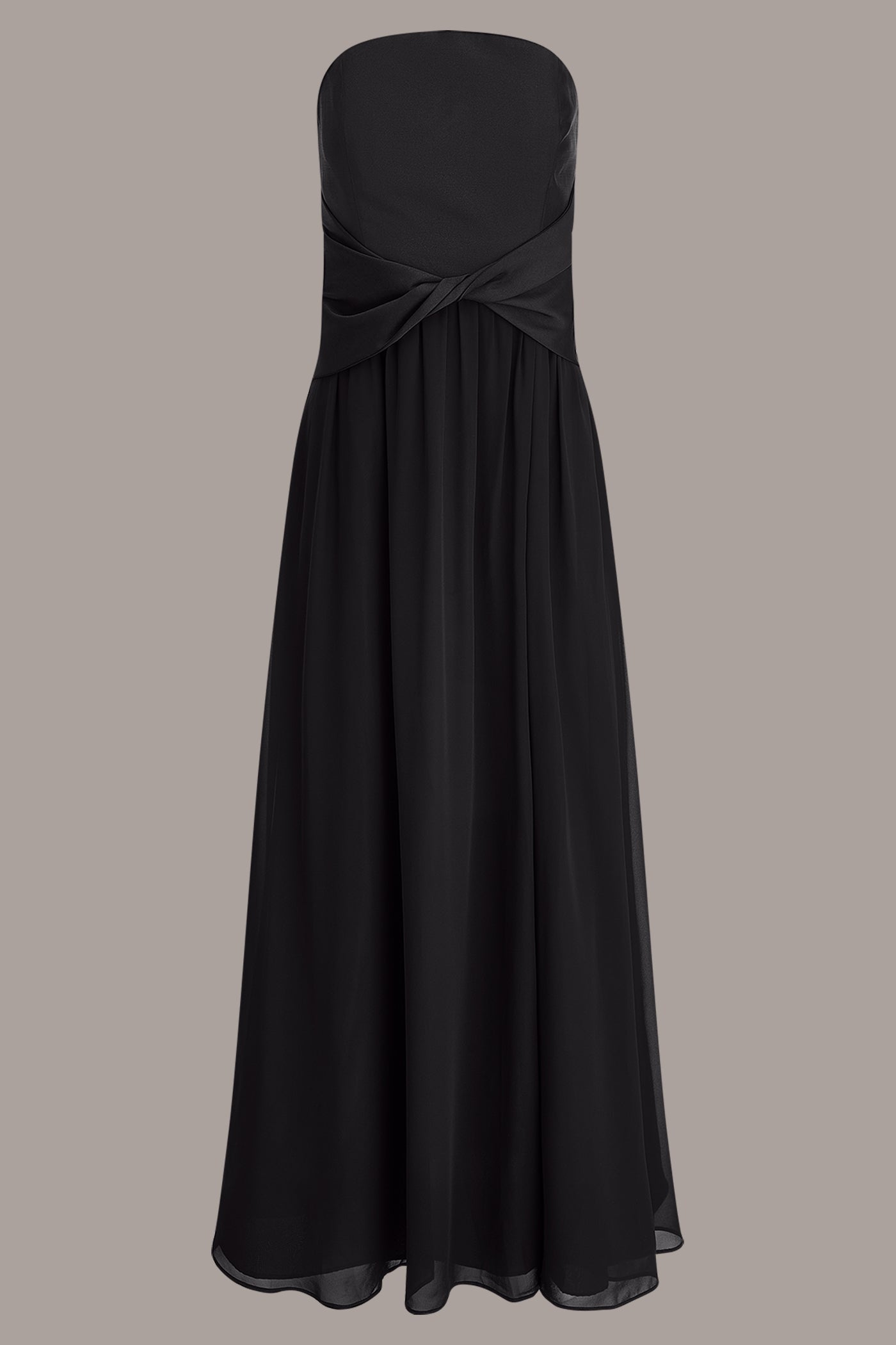 Donna Karan | MIKADO AND CHIFFON STRAPLESS TWIST GOWN