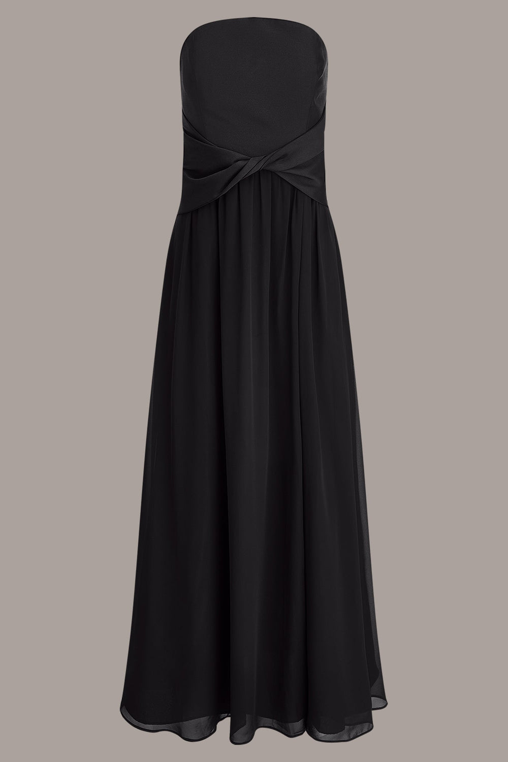 Donna Karan | MIKADO AND CHIFFON STRAPLESS TWIST GOWN