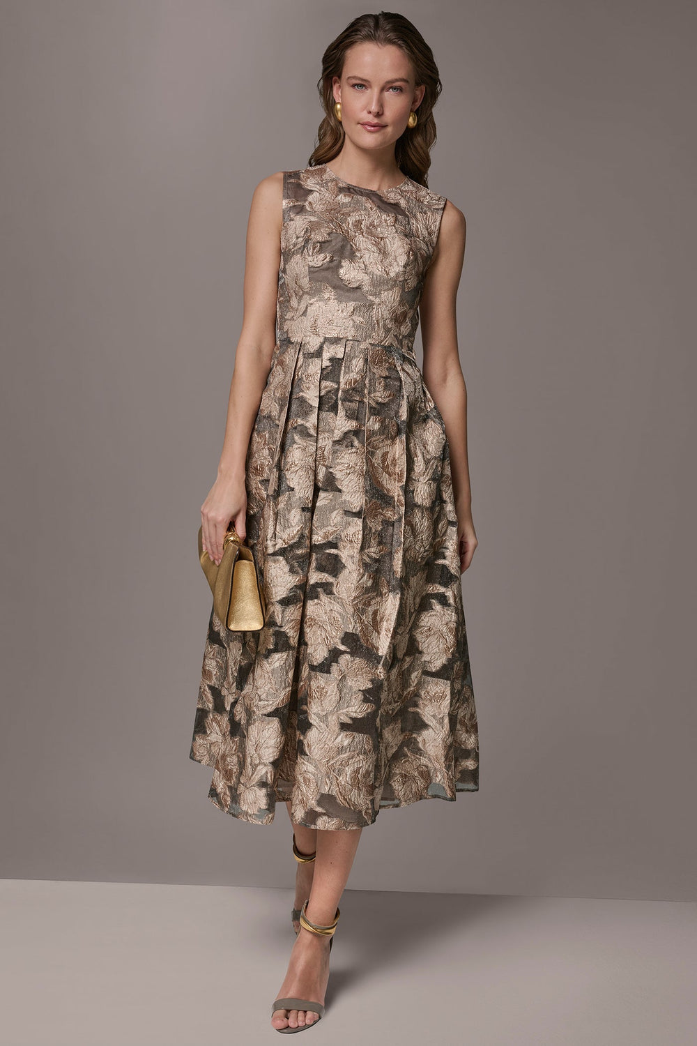 Donna Karan | FLORAL-JACQUARD MIDI GOWN