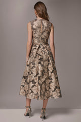 Donna Karan | FLORAL-JACQUARD MIDI GOWN