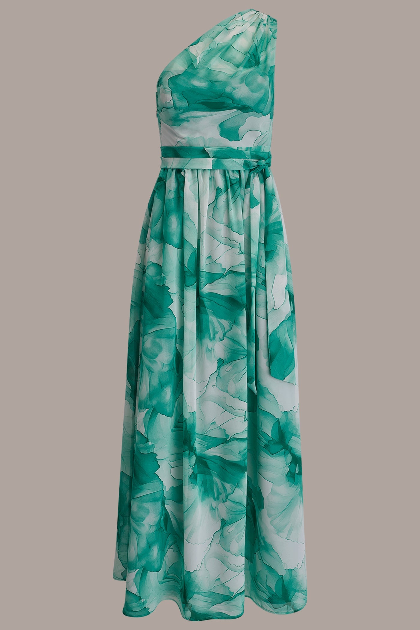 Donna Karan | CHIFFON FLORAL ONE-SHOULDER GOWN