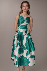 Donna Karan | MIKADO FLORAL MIDI GOWN