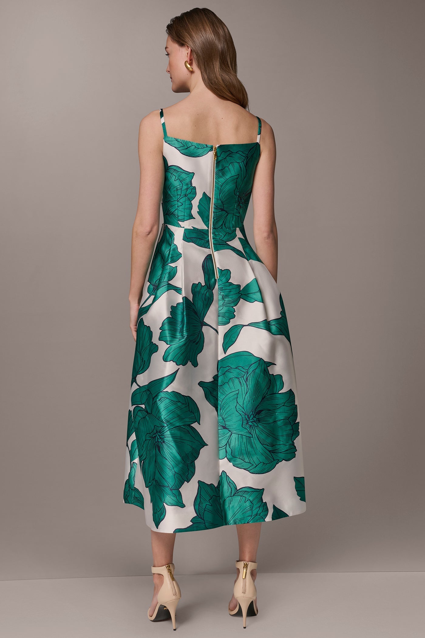Donna Karan | MIKADO FLORAL MIDI GOWN