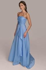 Donna Karan | ORGANZA STRAPLESS CASCADING GOWN
