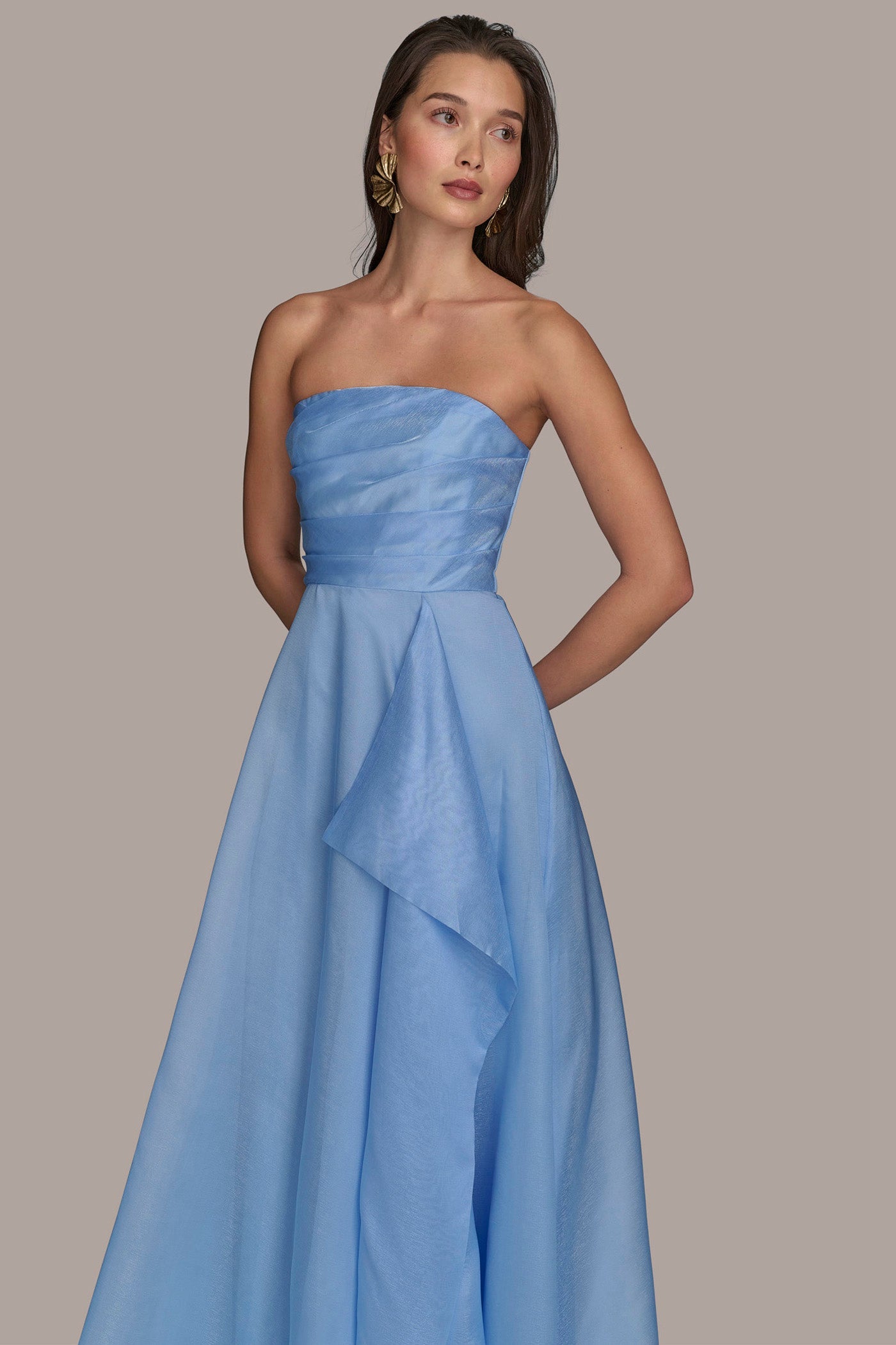 Donna Karan | ORGANZA STRAPLESS CASCADING GOWN
