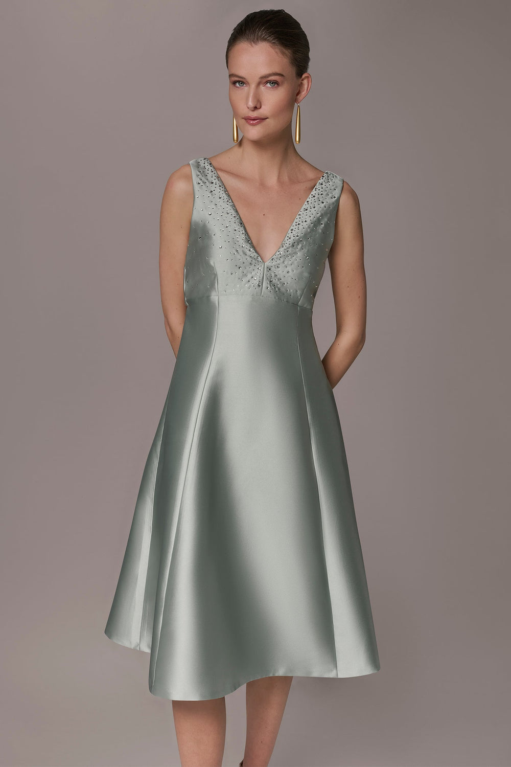 Donna Karan | MIKADO CRYSTAL MIDI GOWN