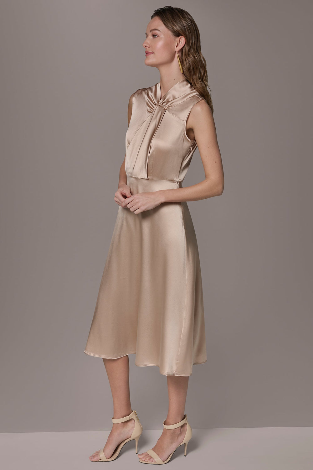 Donna Karan | SILK-CHARMEUSE MIDI A-LINE DRESS