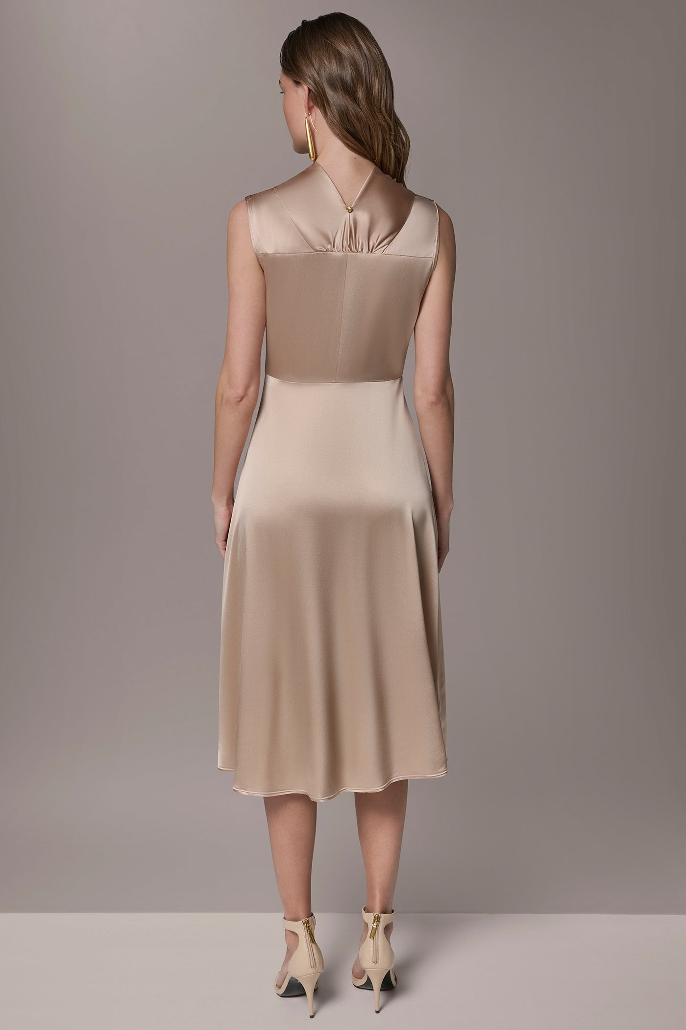 Donna Karan | SILK-CHARMEUSE MIDI A-LINE DRESS